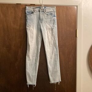 Kensie Blue Skinny Jeans with Distressed Details